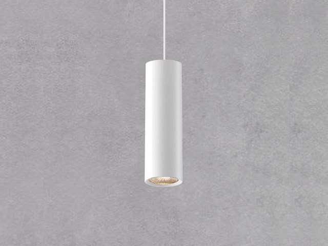 4 x railspot gu10 decoratief hanglamp cilinder 24cm zand wit - afbeelding 4 van  6