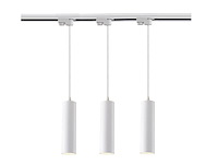 4 x railspot gu10 decoratief hanglamp cilinder 24cm zand wit - afbeelding 3 van  6