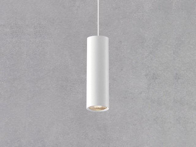 4 x railspot gu10 decoratief hanglamp cilinder 24cm zand wit - afbeelding 4 van  6