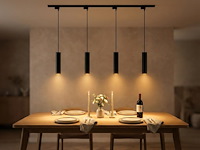 4 x railspot gu10 decoratief hanglamp cilinder 24cm zand zwart - afbeelding 2 van  8