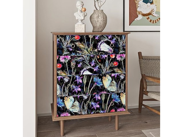 4 x rewallpaper zelfklevend behang met bloemen - afbeelding 2 van  6