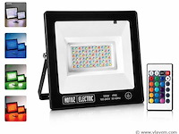 4 x rgb led floodlight 100w - zwart – ip65 – remix-100 - afbeelding 1 van  5
