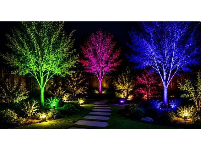 4 x rgb led floodlight 100w - zwart – ip65 – remix-100 - afbeelding 3 van  5