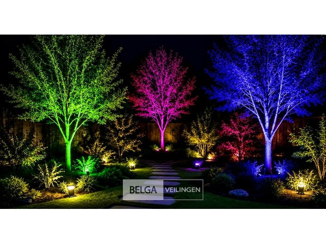 4 x rgb led floodlight 100w - zwart – ip65 – remix-100 - afbeelding 4 van  6