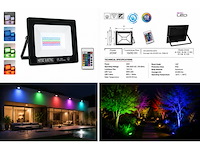 4 x rgb led floodlight 20w - zwart – ip65 – remix-20 - afbeelding 1 van  5