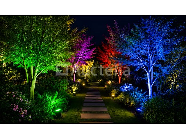 4 x rgb led floodlight 20w - zwart – ip65 – remix-20 - afbeelding 3 van  5