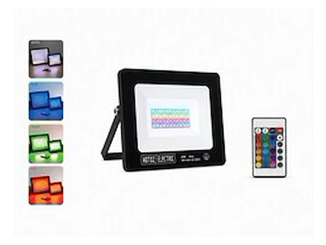 4 x rgb led floodlight 20w - zwart – ip65 – remix-20 - afbeelding 1 van  6