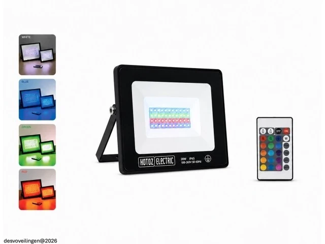 4 x rgb led floodlight 20w - zwart – ip65 – remix-20 - afbeelding 2 van  6
