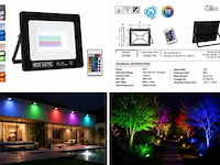 4 x rgb led floodlight 20w - zwart – ip65 – remix-20 - afbeelding 5 van  5