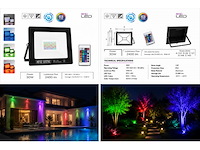 4 x rgb led floodlight 30w - zwart – ip65 – remix-30 - afbeelding 4 van  5