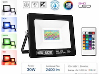4 x rgb led floodlight 30w - zwart – ip65 – remix-30 - afbeelding 1 van  5