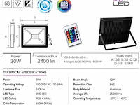 4 x rgb led floodlight 30w - zwart – ip65 – remix-30 - afbeelding 4 van  5