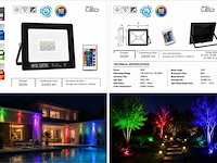 4 x rgb led floodlight 30w - zwart – ip65 – remix-30 - afbeelding 5 van  5