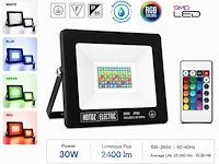4 x rgb led floodlight 30w - zwart – ip65 – remix-30 - afbeelding 1 van  6