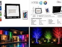 4 x rgb led floodlight 50w - zwart – ip65 – remix-50 - afbeelding 5 van  5