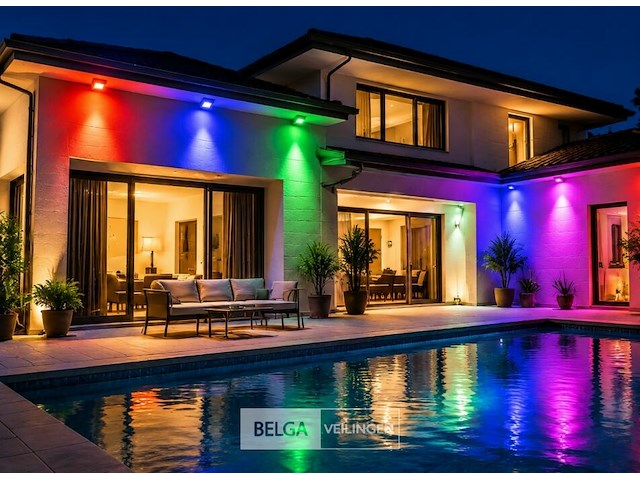4 x rgb led floodlight 50w - zwart – ip65 – remix-50 - afbeelding 3 van  6