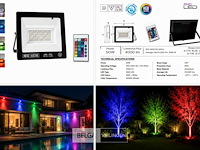 4 x rgb led floodlight 50w - zwart – ip65 – remix-50 - afbeelding 6 van  6