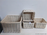 4 x rieten mand wit - afbeelding 1 van  2