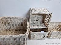 4 x rieten mand wit - afbeelding 2 van  2