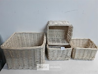 4 x rieten mand wit - afbeelding 2 van  3