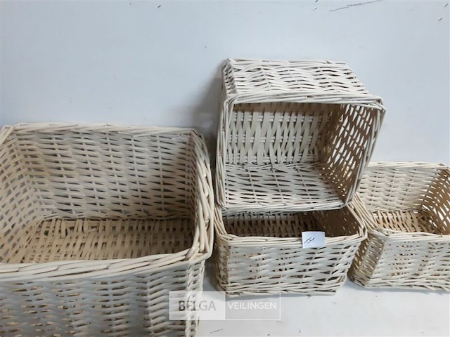 4 x rieten mand wit - afbeelding 3 van  3