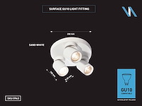 4 x rond gu10 opbouwspot armatuur triple cilinder zand wit draaibaar - afbeelding 5 van  6