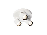 4 x rond gu10 opbouwspot armatuur triple cilinder zand wit en zwart draaibaar - afbeelding 3 van  8