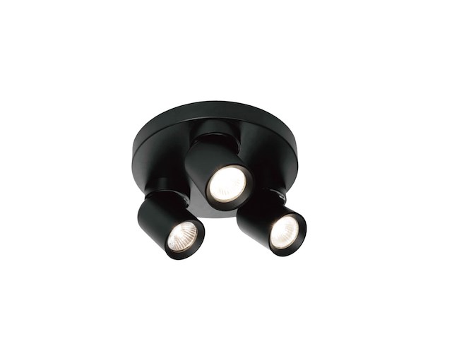 4 x rond gu10 opbouwspot armatuur triple cilinder zand zwart draaibaar - afbeelding 2 van  8