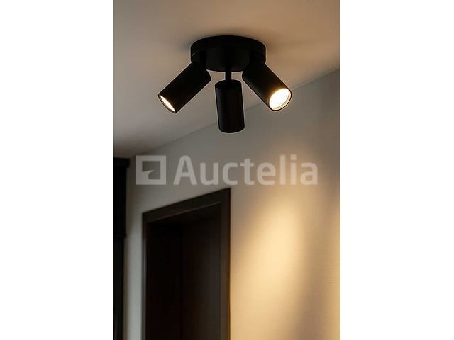 4 x ronde opbouwspot – 3 x gu10 – draaibare spots – zwart - afbeelding 3 van  6
