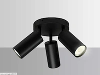 4 x ronde opbouwspot – 3 x gu10 – draaibare spots – zwart - afbeelding 6 van  7