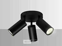 4 x ronde opbouwspot – 3 x gu10 – draaibare spots – zwart - afbeelding 6 van  7