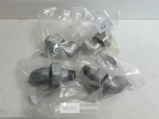 4 x schroefkoppeling 90° 1/2 galva 2 assorti - afbeelding 1 van  3
