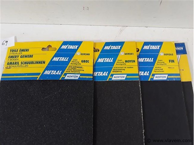 4 x schuurpapier op doek mix korrels 3 vellen - afbeelding 2 van  2