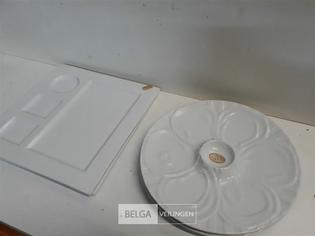 4 x serveerschaal met verdeling 2 x rond + 2 x vierkant - afbeelding 3 van  3