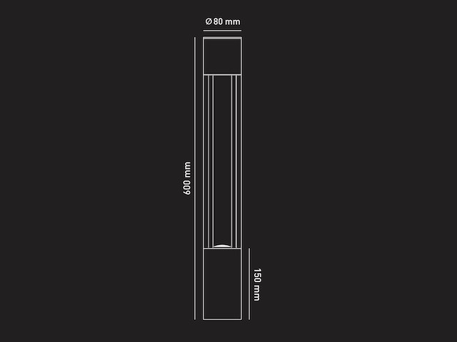 4 x staande tuinlamp 60cm gu10 fitting zwart waterdicht - afbeelding 6 van  6