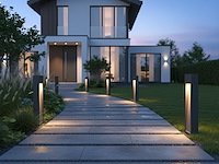 4 x staande tuinlamp 70cm gu10 fitting zwart waterdicht - afbeelding 3 van  6