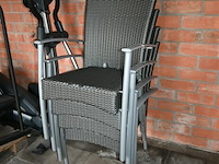 4 x stapelstoel met armleuning - afbeelding 1 van  3