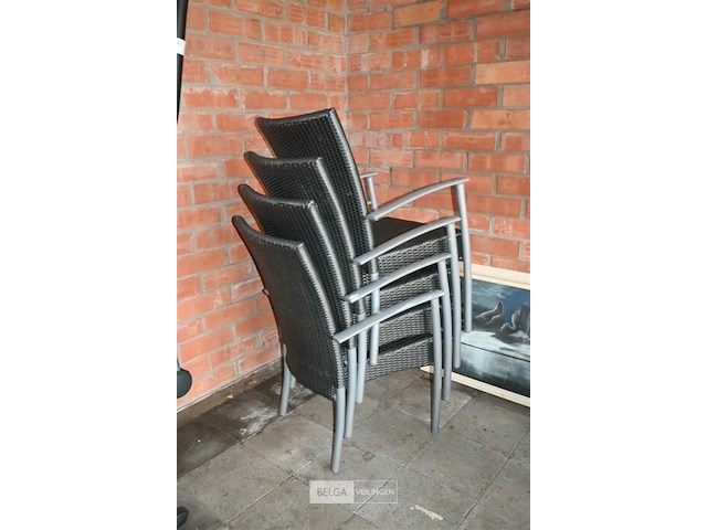 4 x stapelstoel met armleuning - afbeelding 3 van  3