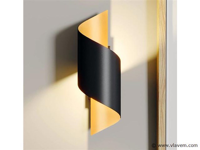 4 x swirl design wandlampen goud zwart - afbeelding 2 van  8