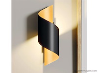 4 x swirl design wandlampen goud zwart - afbeelding 2 van  8