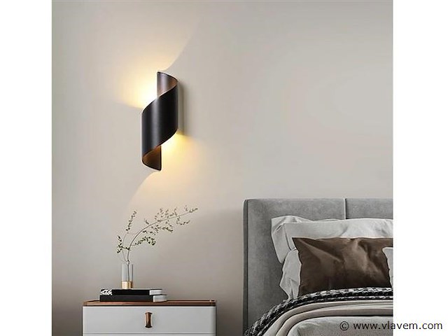 4 x swirl design wandlampen goud zwart - afbeelding 4 van  8