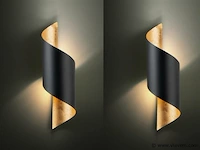 4 x swirl design wandlampen goud zwart - afbeelding 8 van  8