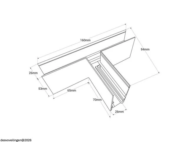 4 x t-connector voor opbouw magnetische rail – 48v – horizontaal - afbeelding 5 van  5