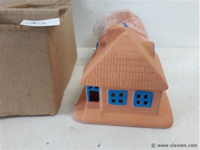 4 x t-licht huisje aardewerk - afbeelding 2 van  2