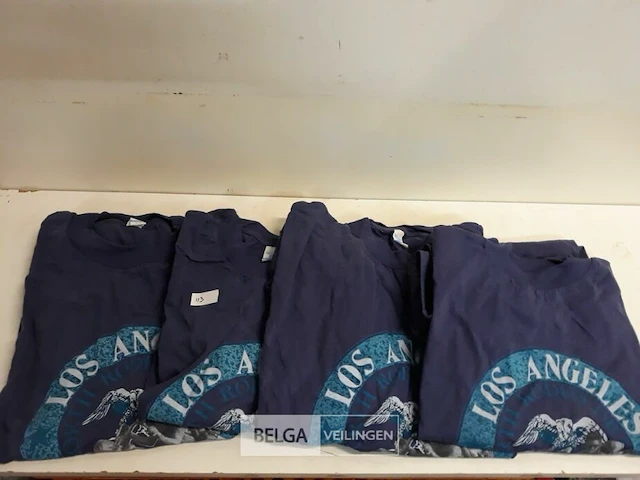 4 x t-shirt paars xl met print - afbeelding 3 van  3