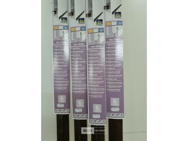 4 x tochtstrip deur met rubber strip bruin - afbeelding 3 van  3