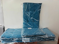 4 x tuinkussen hoge rug 75x50x50 cm blauw