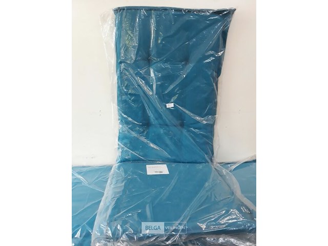 4 x tuinkussen hoge rug 75x50x50 cm blauw - afbeelding 3 van  3
