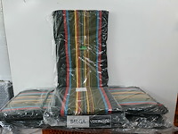 4 x tuinkussen hoge rug 75x50x50 cm groen met lijnen - afbeelding 2 van  3