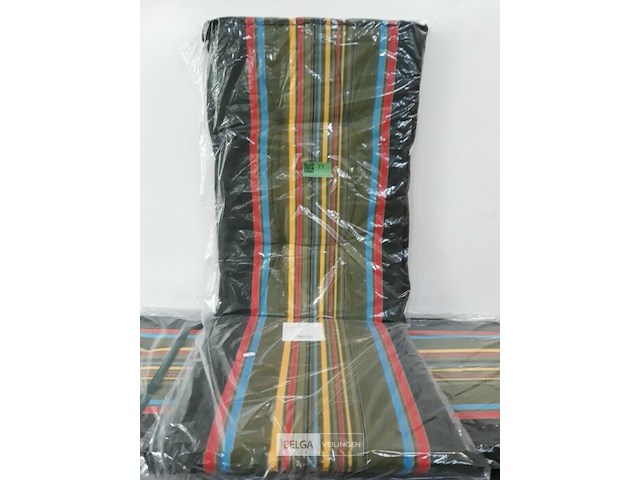 4 x tuinkussen hoge rug 75x50x50 cm groen met lijnen - afbeelding 3 van  3